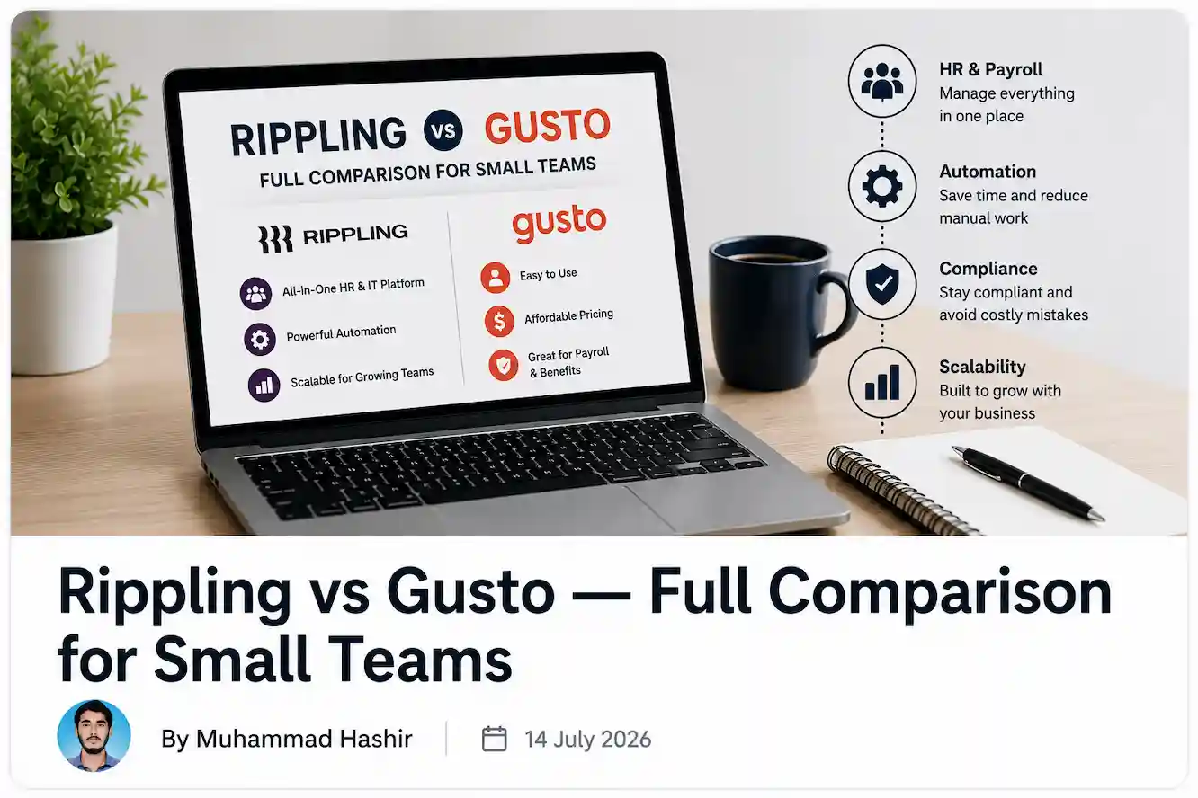Rippling vs Gusto comparison for small teams with HR and payroll dashboard